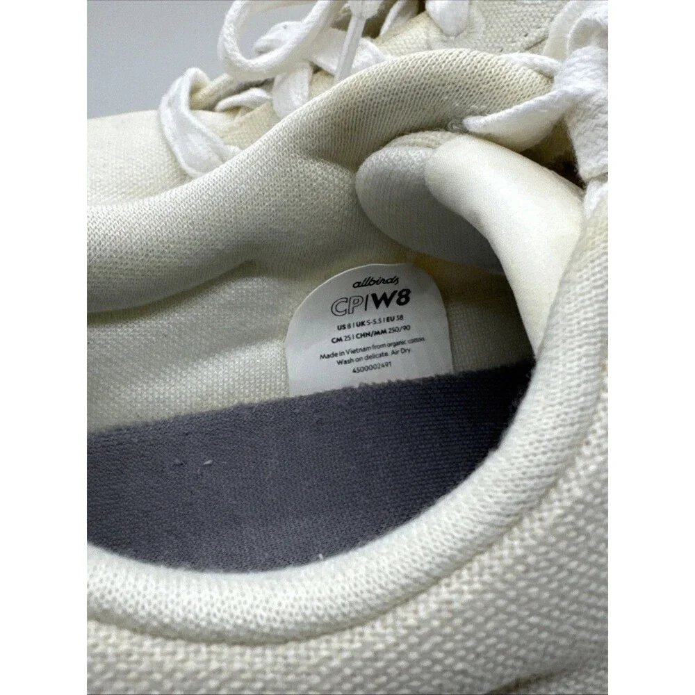 Allbirds Women's Lace Up Canvas Pacers Sneakers Shoes Casual Off White Size 8 - Picture 11 of 13